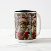 Tasse 2 Couleurs Nostalgique Père Noël Joyeuses Traditions (Devant droit)