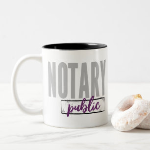 Tasse 2 Couleurs Notaire Public Grosse Police Faded Noir avec viole