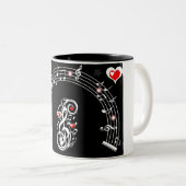 Tasse 2 Couleurs Note d'amour (Devant droit)
