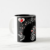 Tasse 2 Couleurs Note d'amour (Devant gauche)