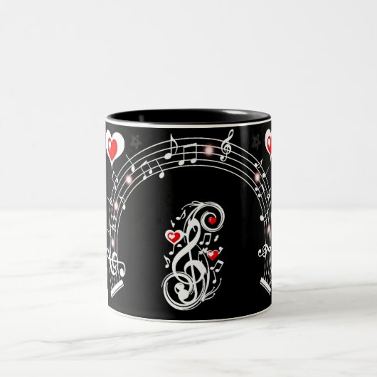 Tasse 2 Couleurs Note d'amour (Centre)
