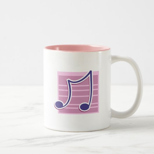 Tasse 2 Couleurs Note musicale (Droit)