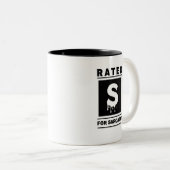 Tasse 2 Couleurs Note 'S' pour le sarcasme (Devant droit)