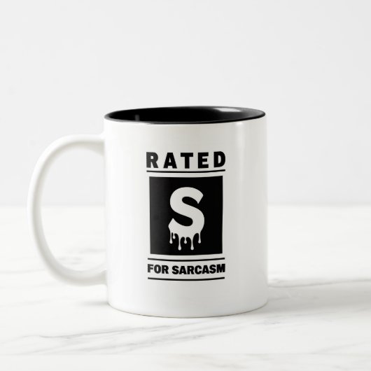 Tasse 2 Couleurs Note 'S' pour le sarcasme (Gauche)