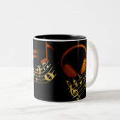Tasse 2 Couleurs Notes de musique (Devant droit)