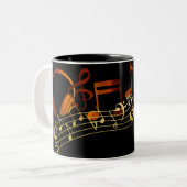 Tasse 2 Couleurs Notes de musique (Devant gauche)