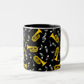 Tasse 2 Couleurs *Notes de musique Baritone Marching (Devant droit)