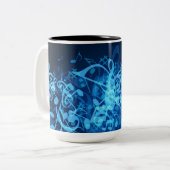 Tasse 2 Couleurs Notes de musique Blue Glow (Devant gauche)