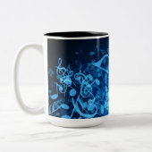 Tasse 2 Couleurs Notes de musique Blue Glow (Gauche)