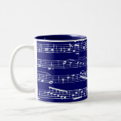Tasse 2 Couleurs Notes de musique de bleu marine (Gauche)