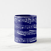 Tasse 2 Couleurs Notes de musique de bleu marine (Centre)