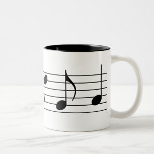 Tasse 2 Couleurs Notes et personnel de musique