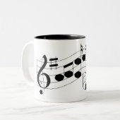 Tasse 2 Couleurs notes musicales (Devant gauche)