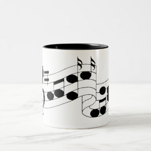 Tasse 2 Couleurs notes musicales