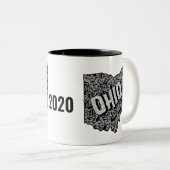 Tasse 2 Couleurs Notes musicales de l'Ohio (Devant droit)