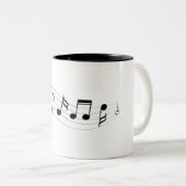 Tasse 2 Couleurs Notes musicales de Personnaliser (Devant droit)