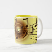 Tasse 2 Couleurs Notes musicales élégantes (Devant droit)