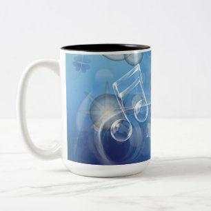 Tasse 2 Couleurs Notes musicales en verre d'Imaginaire