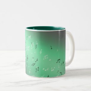 Tasse 2 Couleurs Notes musicales Lune verte