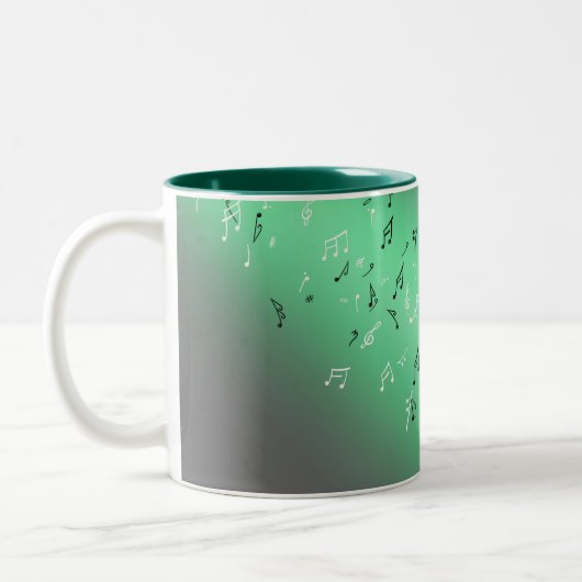 Tasse 2 Couleurs Notes musicales Lune verte (Gauche)