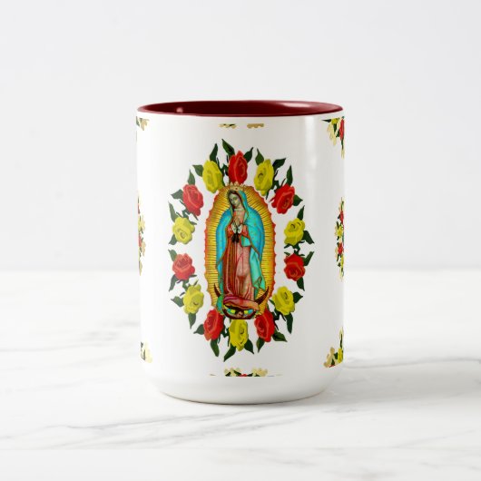 Tasse 2 Couleurs Notre-Dame de Guadalupe Vierge Marie Saint catholi (Centre)