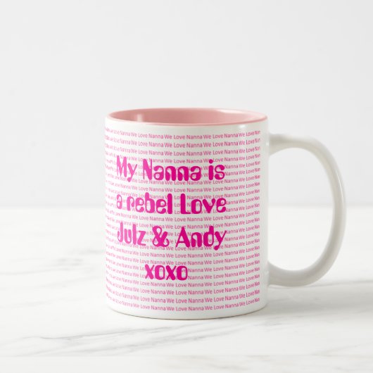 Tasse 2 Couleurs Nous aimons Nanna (Droit)