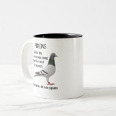 Tasse 2 Couleurs Nous pouvons en apprendre beaucoup sur les pigeons (Devant gauche)