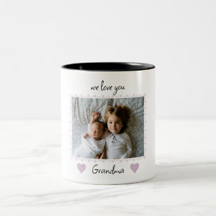 Tasse 2 Couleurs Nous vous aimons Grand-mère coeurs roses photo per
