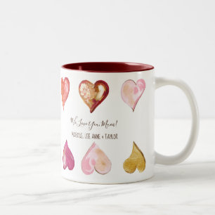 Tasse 2 Couleurs Nous Vous Aimons Les Coeurs Peints D'Art Moderne