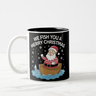 Tasse 2 Couleurs Nous vous pêchons un joyeux Noël Pêcheur Pêche