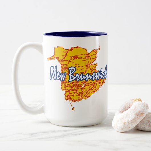 Tasse 2 Couleurs Nouveau-Brunswick (Avec donut)