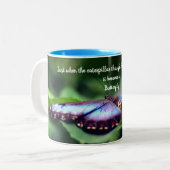 Tasse 2 Couleurs Nouveau début Papillon Inspiration Citation (Devant gauche)