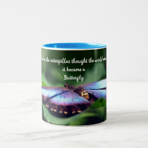 Tasse 2 Couleurs Nouveau début Papillon Inspiration Citation 