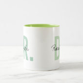 Tasse 2 Couleurs Nouveau Docteur à la mode PhD Nom personnalisé App (Centre)