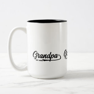 Tasse 2 Couleurs Nouveau Grand-Père Année de Création Typographie