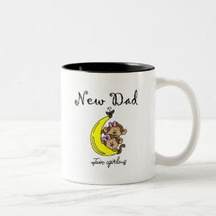 Tasse 2 Couleurs Nouveau papa de Twin Girls Tshirts et cadeaux
