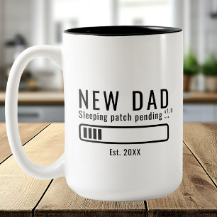 Tasse 2 Couleurs Nouveau Papa Patch Dormant Design Blanc