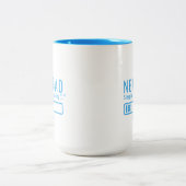 Tasse 2 Couleurs Nouveau Papa Patch Dormant Design Bleu (Centre)