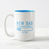 Tasse 2 Couleurs Nouveau Papa Patch Dormant Design Bleu (Gauche)