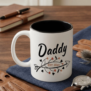 Tasse 2 Couleurs Nouveau père parents Personnalisé année établie