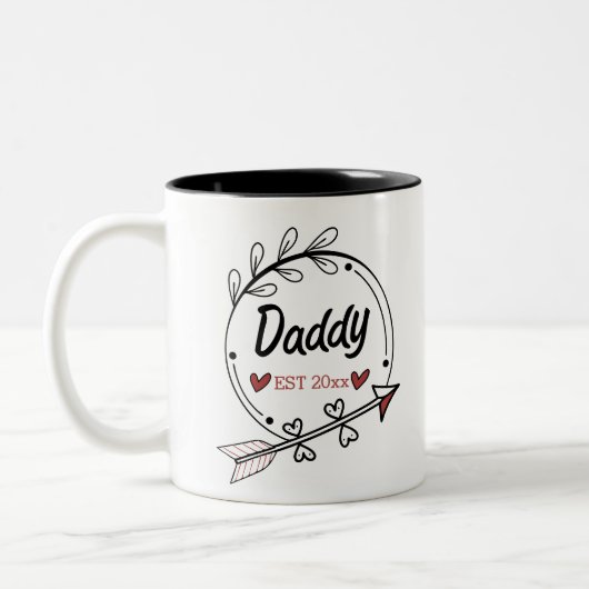 Tasse 2 Couleurs Nouveau père parents Personnalisé année établie (Gauche)