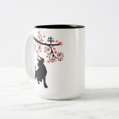 Tasse 2 Couleurs Nouvel an chinois 2021 : Ox et fleurs rouges (Devant gauche)