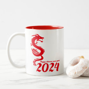 Tasse 2 Couleurs Nouvel An chinois 2024 : Bonne année du dragon