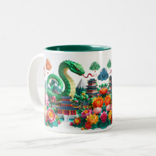 Tasse 2 Couleurs Nouvel An Chinois Serpent 2025 Origami 2TM6