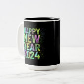 Tasse 2 Couleurs Nouvel an coloré 2024 (Devant gauche)