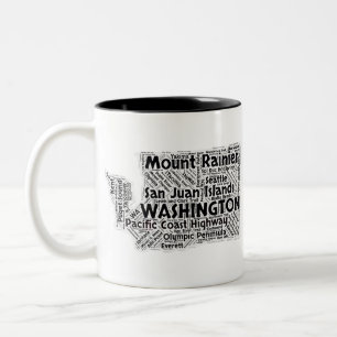 Tasse 2 Couleurs Nuage de mot de l'état de Washington