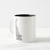 Tasse 2 Couleurs Nuage de mot d'état du Delaware (Devant gauche)