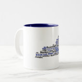 Tasse 2 Couleurs Nuage de mots KY (bleu V1) (Devant gauche)