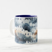 Tasse 2 Couleurs Nuages Bleus Jour de Pluie (Devant gauche)