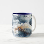 Tasse 2 Couleurs Nuages Bleus Jour de Pluie (Devant droit)
